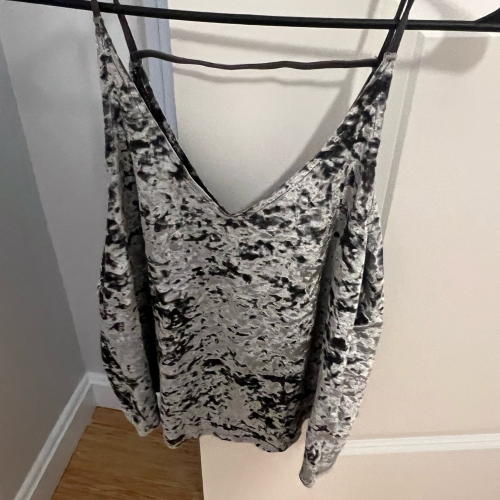 American Eagle silver velvet top